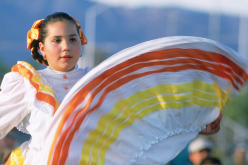 A folklorico dancer at a previos El Día de San Juan Fiesta. photo: Steve Renzi