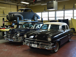 Restored autos and works-in-progress. photo:Steve Renzi