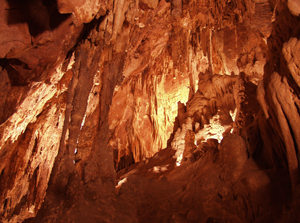 Formations inside Colossal Cave, where the temperature is always a cool 70°F. Photo: Rick Machle/MTCVB, courtesy Colossal Cave Mountain Park