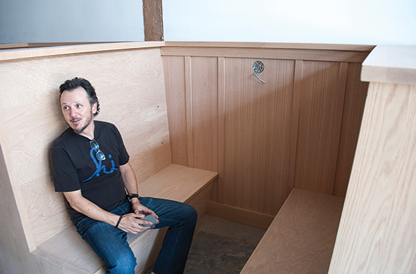 Derrick Widmark at Good Oak a few days before opening in 2013. Photo by Blake Collins.