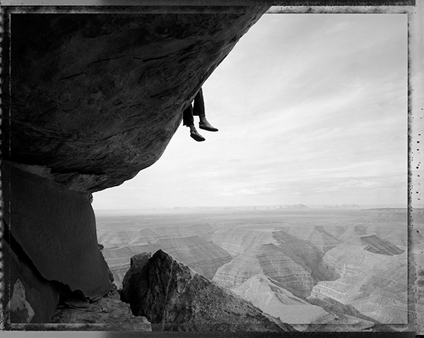 Contemplating the View at Muley Point, Utah, 5/13/94 from Revealing Territory archival pigment print on Museo Photo rag, printed 2014 32 x 40 inches, © Mark Klett 1994, courtesy Etherton Gallery